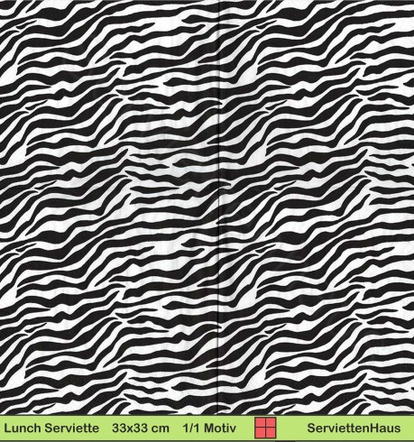 Zebrafell - 1 Paket mit 20 Servietten